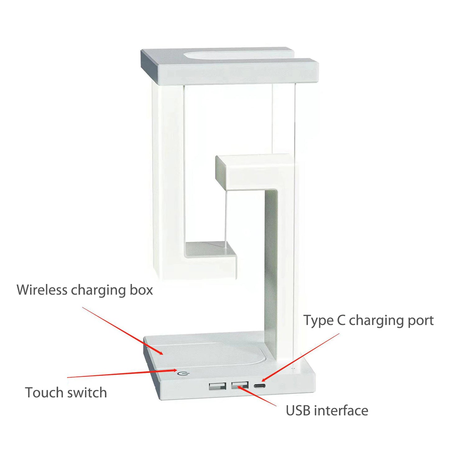 LEVITATING LED CHARGER LAMP